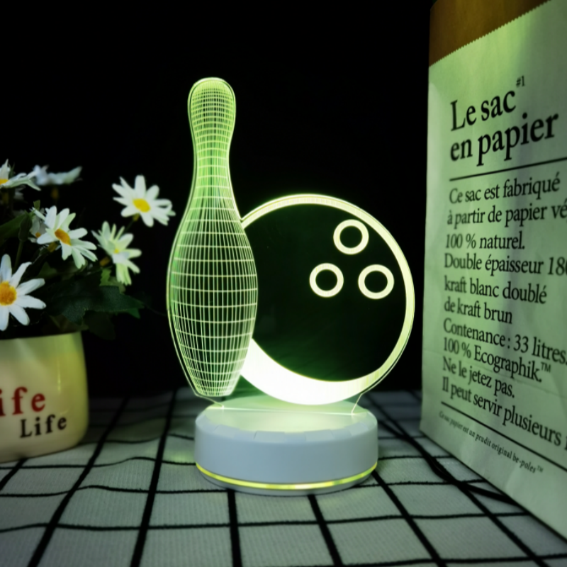 3D Bowling Ball Lamp | LED Night Light | Creative Bowling Desk Lamp