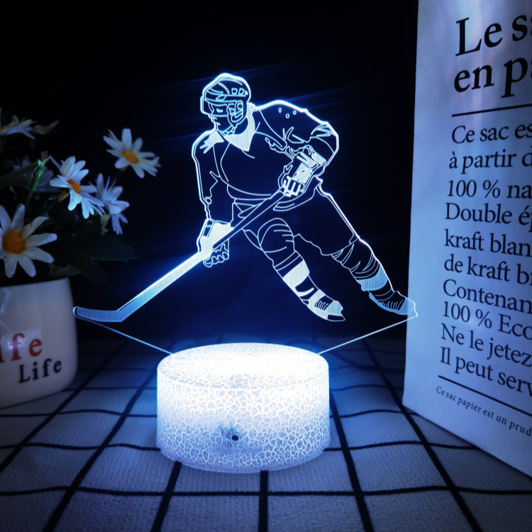 3D Hockey Puck Lamp | LED Night Light with 3D Puck Design | Creative Hockey Desk Lamp