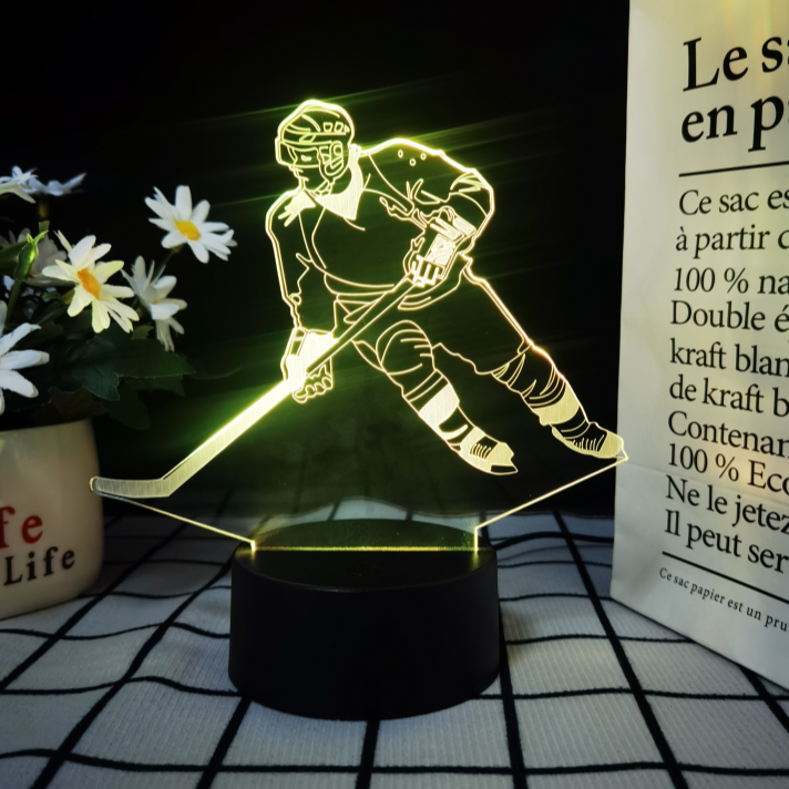 3D Hockey Puck Lamp | LED Night Light with 3D Puck Design | Creative Hockey Desk Lamp