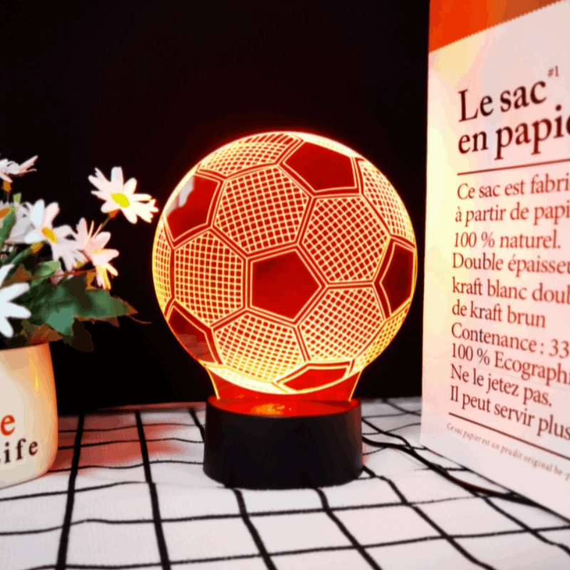 3D Soccer Ball Lamp | LED Night Light | Creative Soccer Desk Lamp