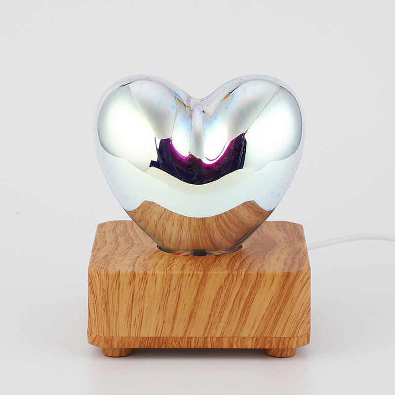 3d Love Glass Small Night Lamp Bedside Bedroom