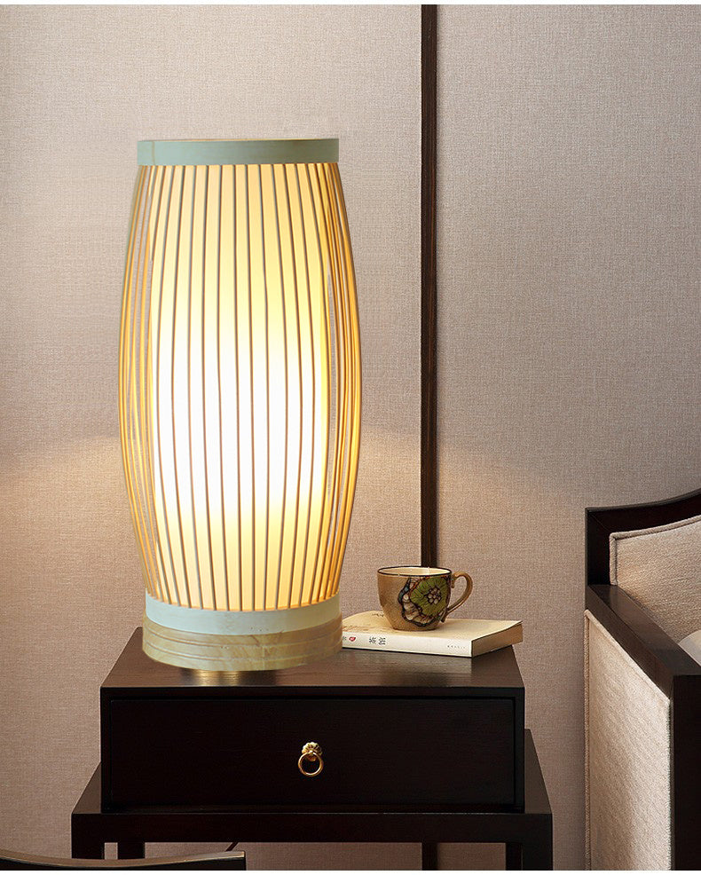 Bamboo bedside table lamp