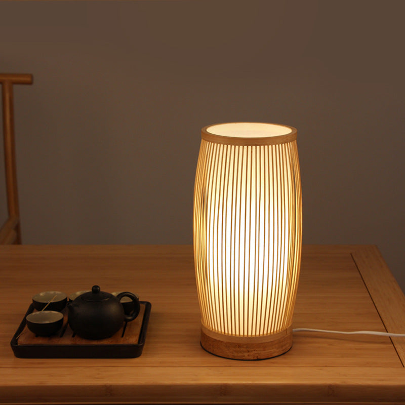 Bamboo bedside table lamp