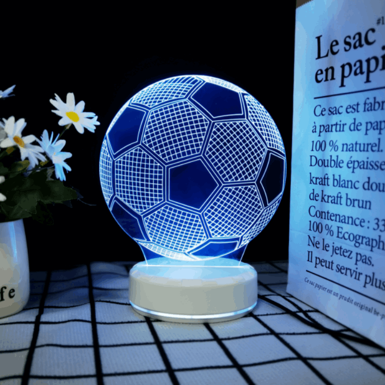 3D Soccer Ball Lamp | LED Night Light | Creative Soccer Desk Lamp