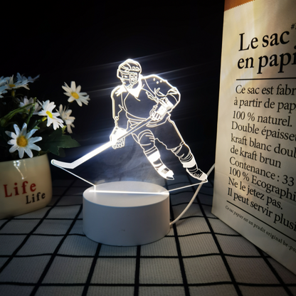 3D Hockey Puck Lamp | LED Night Light with 3D Puck Design | Creative Hockey Desk Lamp