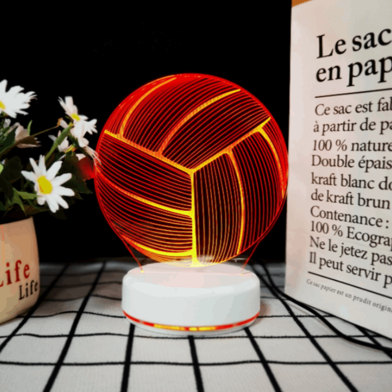 3D Volleyball Lamp | LED Night Light | Creative Volleyball Desk Lamp