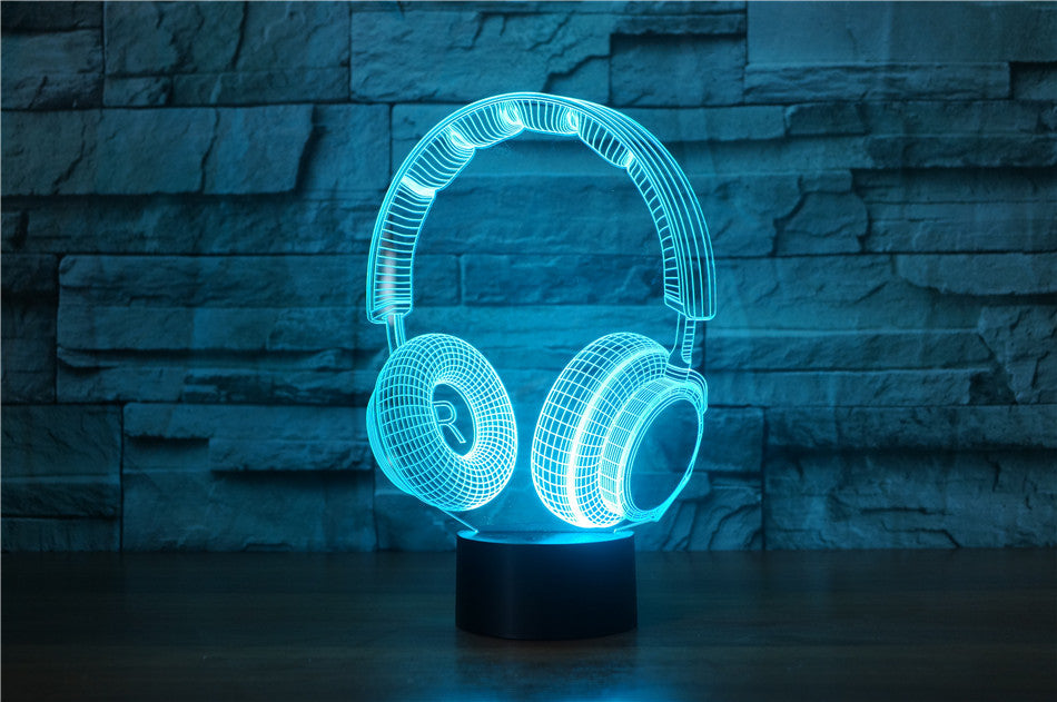 Stereo earphone illusion decorative table lamp