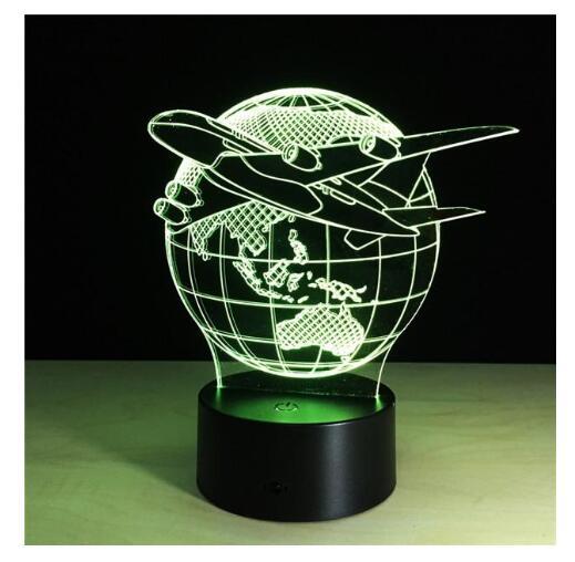 Air Plane 3D Illusion Table Lamp Illusion - 7 Colors