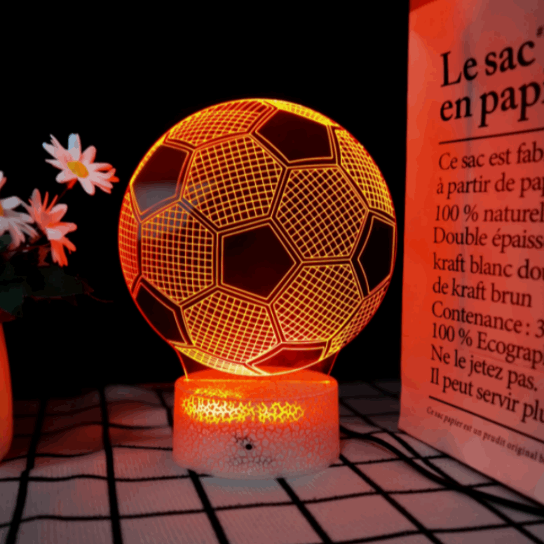 3D Soccer Ball Lamp | LED Night Light | Creative Soccer Desk Lamp