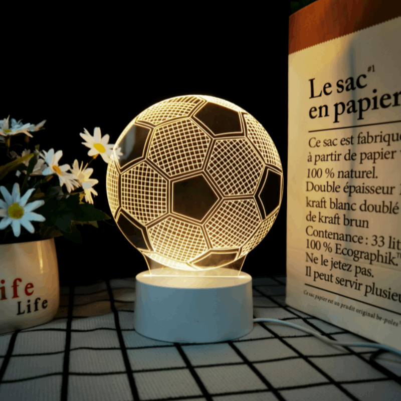 3D Soccer Ball Lamp | LED Night Light | Creative Soccer Desk Lamp