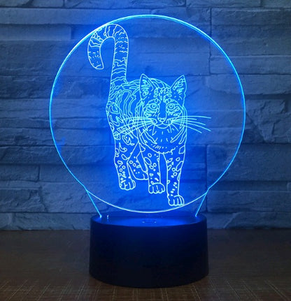 Colorful 3D Volt Cat Light 3D Light Illusion Light LED Light Acrylic Visual Stereo Light Touch USB Table Lamp