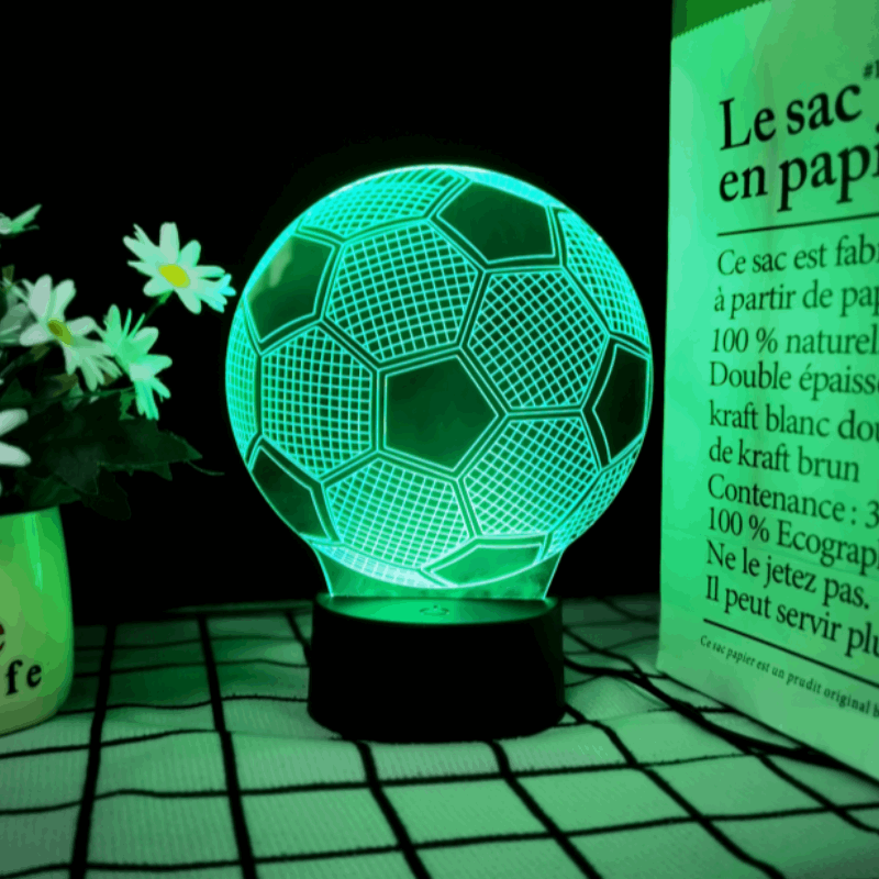 3D Soccer Ball Lamp | LED Night Light | Creative Soccer Desk Lamp