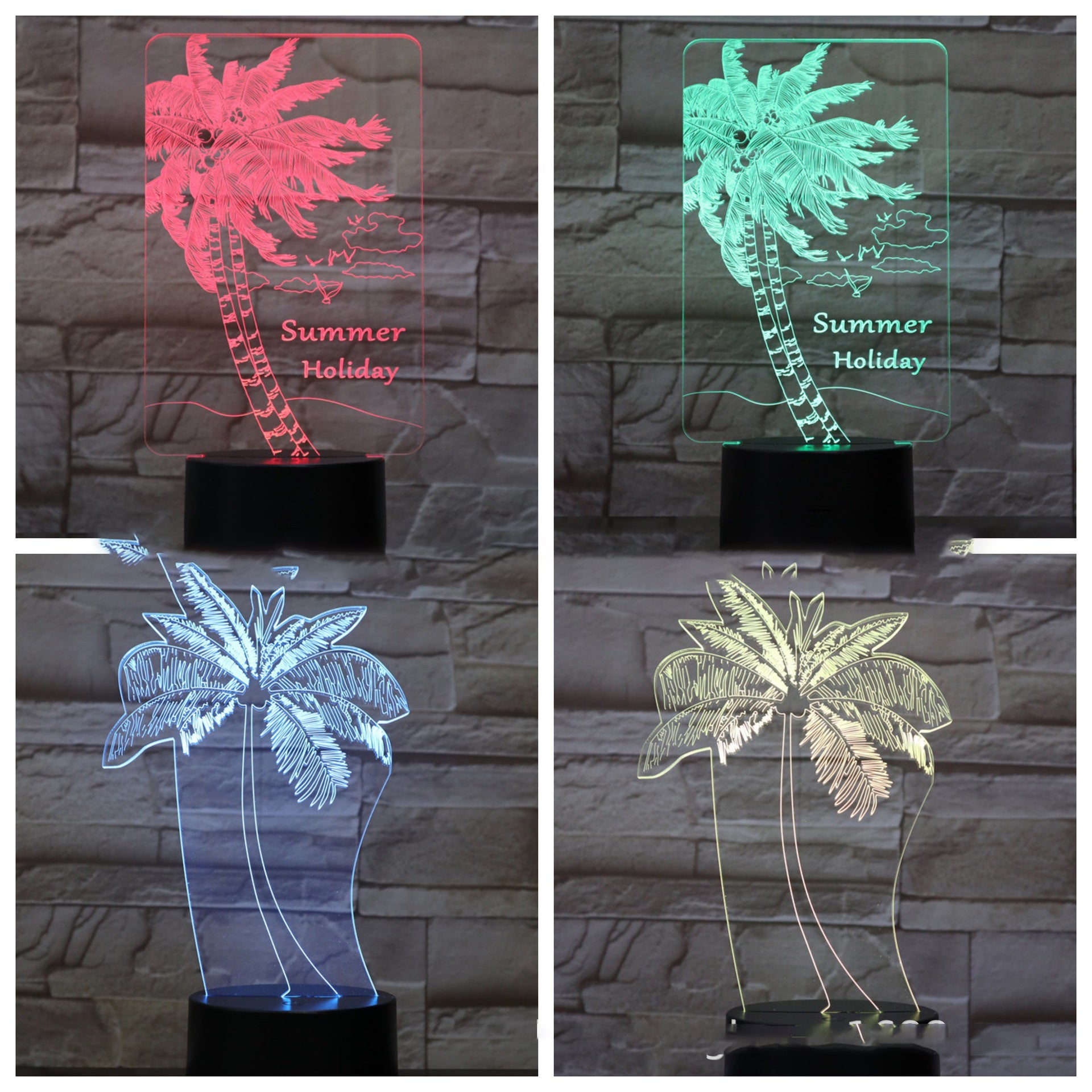 Coconut Palm Tree 3D Illusion Night Light