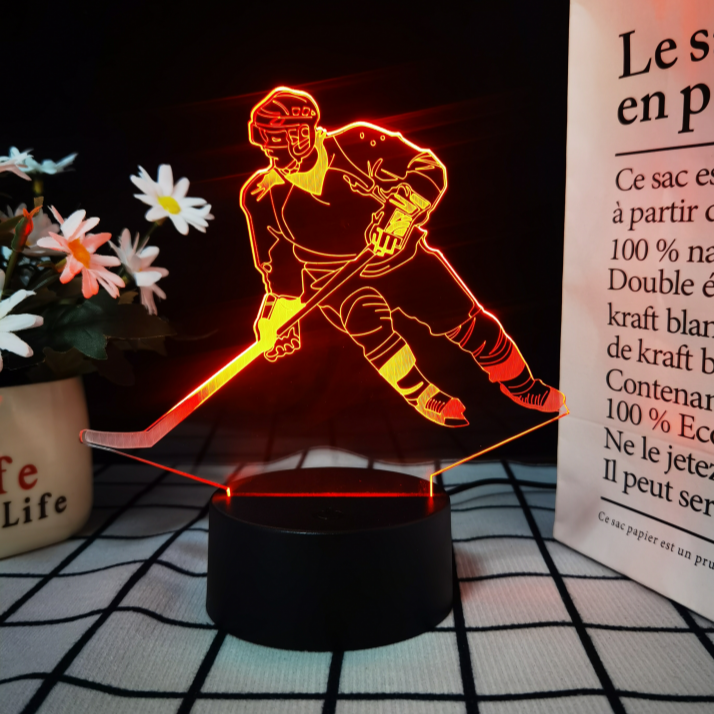 3D Hockey Puck Lamp | LED Night Light with 3D Puck Design | Creative Hockey Desk Lamp