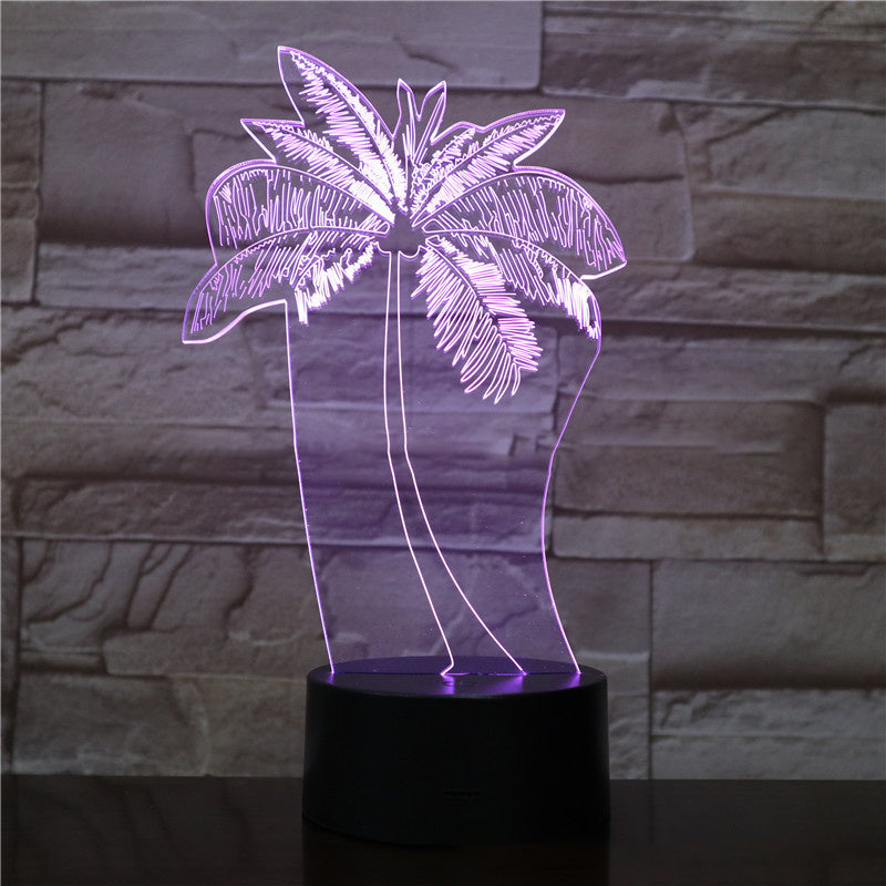 Coconut Palm Tree 3D Illusion Night Light