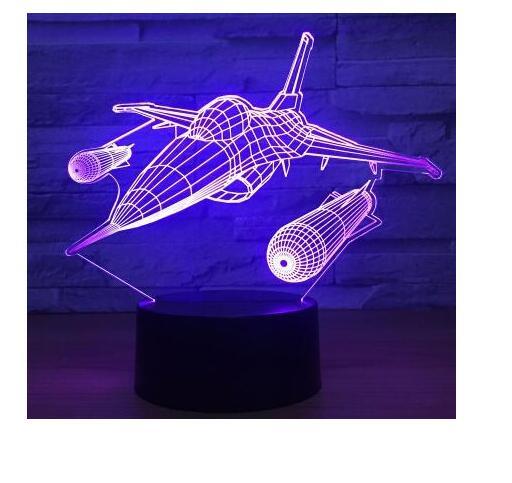 Air Plane 3D Illusion Table Lamp Illusion - 7 Colors