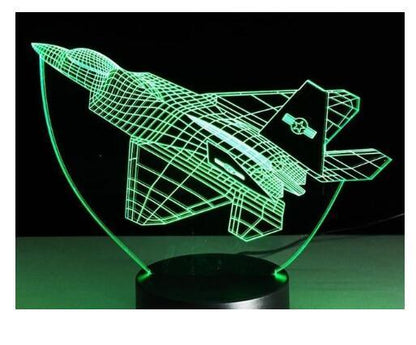 Air Plane 3D Illusion Table Lamp Illusion - 7 Colors