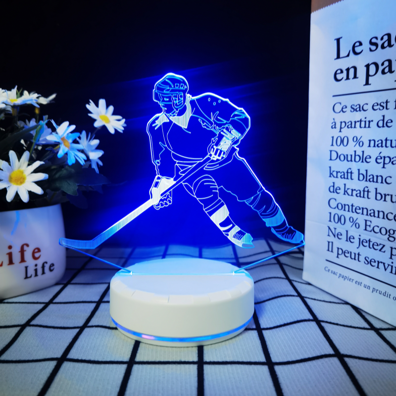 3D Hockey Puck Lamp | LED Night Light with 3D Puck Design | Creative Hockey Desk Lamp