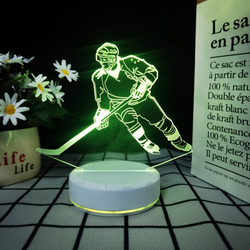 3D Hockey Puck Lamp | LED Night Light with 3D Puck Design | Creative Hockey Desk Lamp