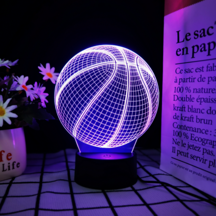 3D Basketball Lamp | LED Night Light | Creative Basketball Desk Lamp