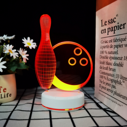 3D Bowling Ball Lamp | LED Night Light | Creative Bowling Desk Lamp