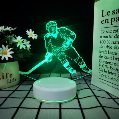 3D Hockey Puck Lamp | LED Night Light with 3D Puck Design | Creative Hockey Desk Lamp