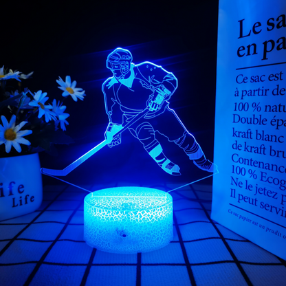 3D Hockey Puck Lamp | LED Night Light with 3D Puck Design | Creative Hockey Desk Lamp