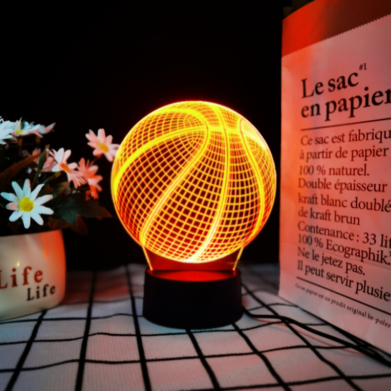 3D Basketball Lamp | LED Night Light | Creative Basketball Desk Lamp