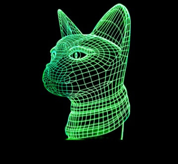 Colorful 3D Volt Cat Light 3D Light Illusion Light LED Light Acrylic Visual Stereo Light Touch USB Table Lamp