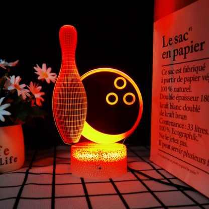 3D Bowling Ball Lamp | LED Night Light | Creative Bowling Desk Lamp