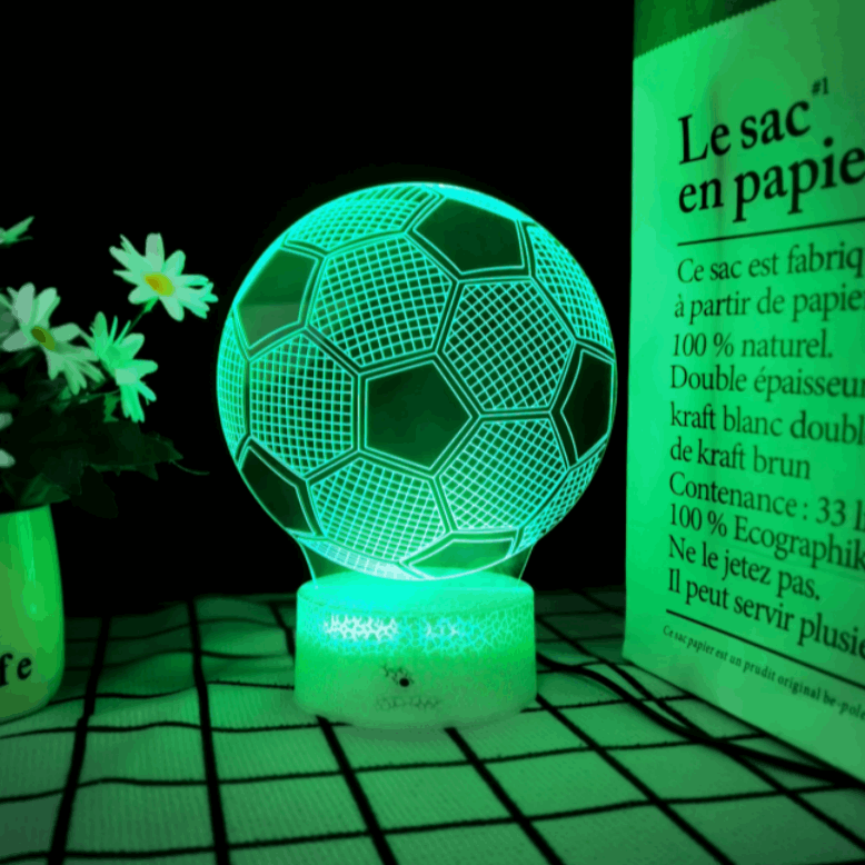 3D Soccer Ball Lamp | LED Night Light | Creative Soccer Desk Lamp