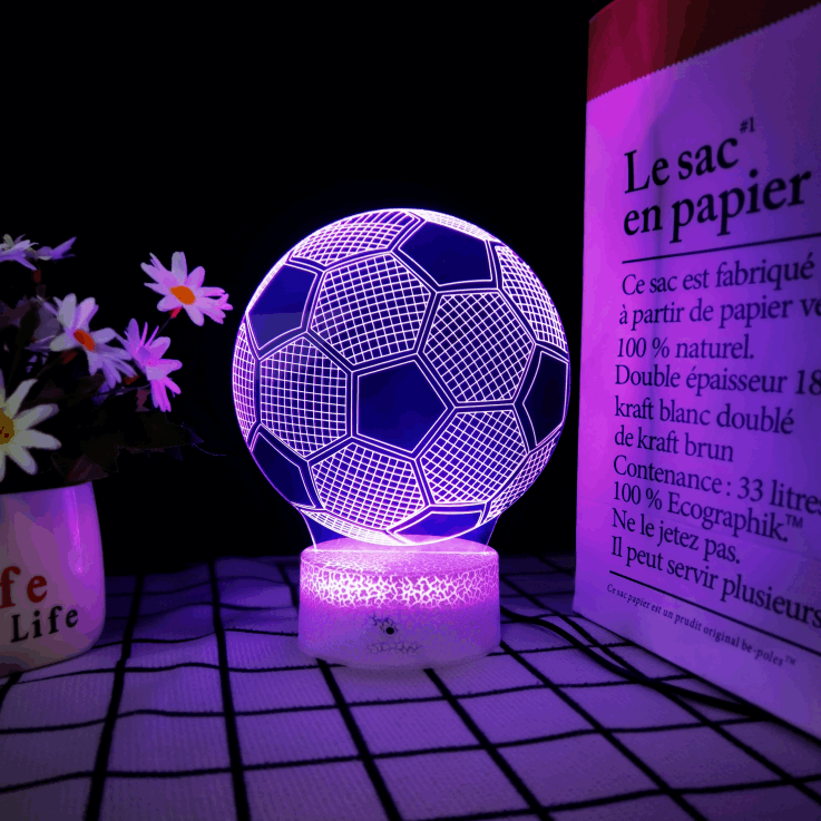 3D Soccer Ball Lamp | LED Night Light | Creative Soccer Desk Lamp