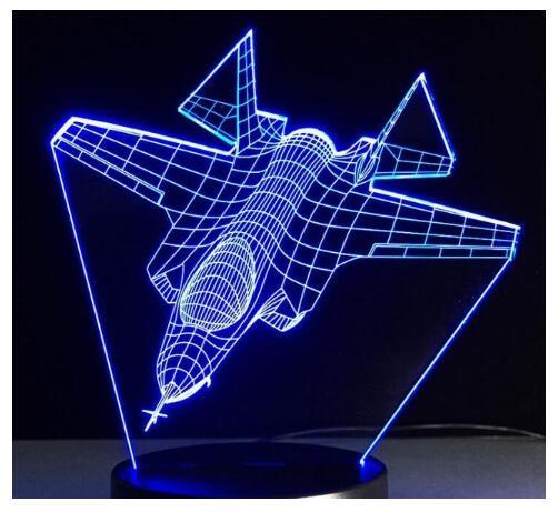 Air Plane 3D Illusion Table Lamp Illusion - 7 Colors