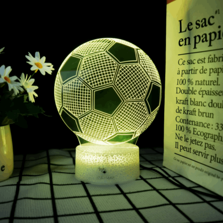 3D Soccer Ball Lamp | LED Night Light | Creative Soccer Desk Lamp