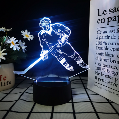 3D Hockey Puck Lamp | LED Night Light with 3D Puck Design | Creative Hockey Desk Lamp