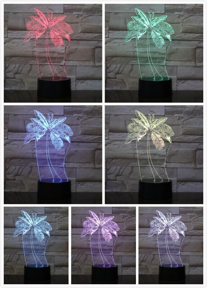 Coconut Palm Tree 3D Illusion Night Light