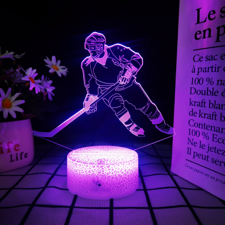 3D Hockey Puck Lamp | LED Night Light with 3D Puck Design | Creative Hockey Desk Lamp