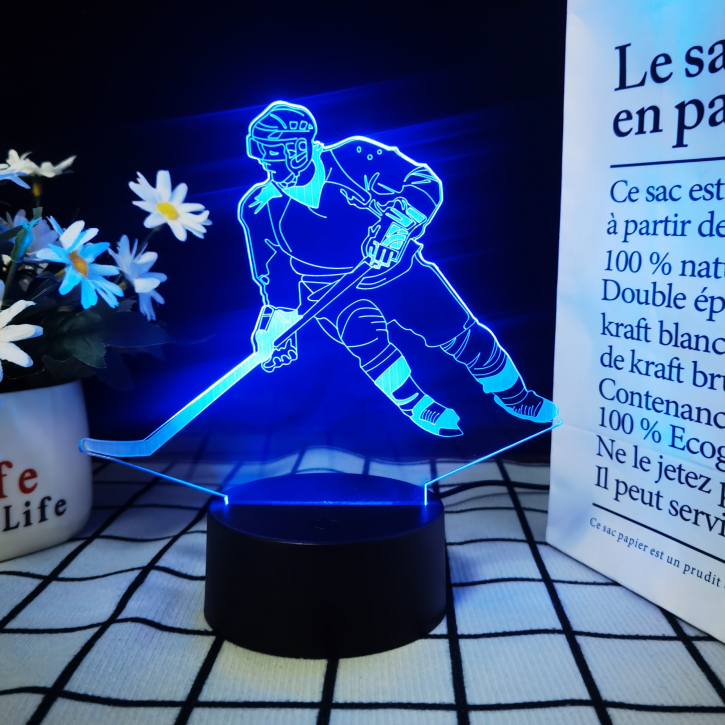 3D Hockey Puck Lamp | LED Night Light with 3D Puck Design | Creative Hockey Desk Lamp