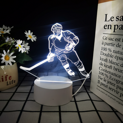 3D Hockey Puck Lamp | LED Night Light with 3D Puck Design | Creative Hockey Desk Lamp