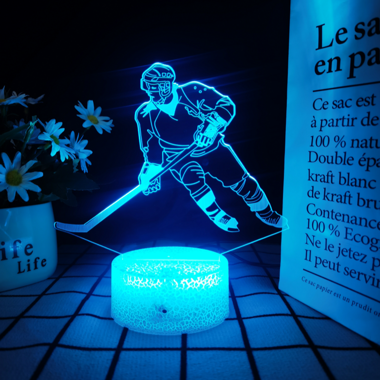 3D Hockey Puck Lamp | LED Night Light with 3D Puck Design | Creative Hockey Desk Lamp