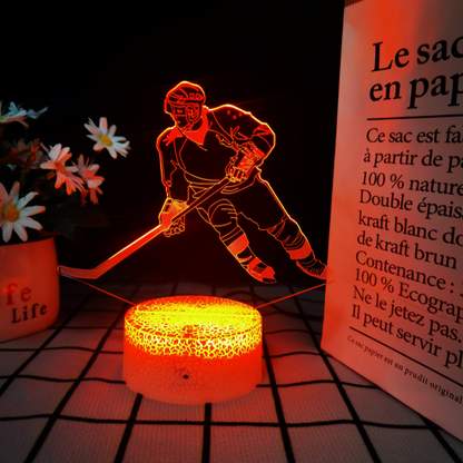 3D Hockey Puck Lamp | LED Night Light with 3D Puck Design | Creative Hockey Desk Lamp