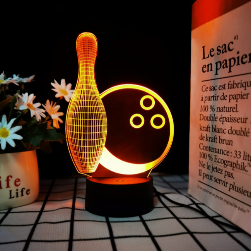 3D Bowling Ball Lamp | LED Night Light | Creative Bowling Desk Lamp