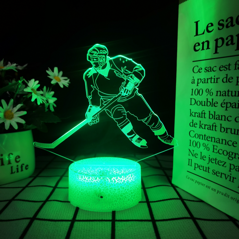 3D Hockey Puck Lamp | LED Night Light with 3D Puck Design | Creative Hockey Desk Lamp