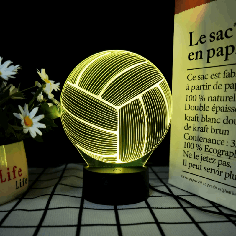 3D Volleyball Lamp | LED Night Light | Creative Volleyball Desk Lamp