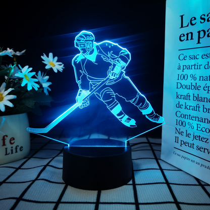 3D Hockey Puck Lamp | LED Night Light with 3D Puck Design | Creative Hockey Desk Lamp