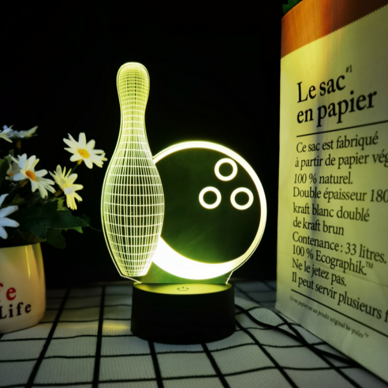 3D Bowling Ball Lamp | LED Night Light | Creative Bowling Desk Lamp