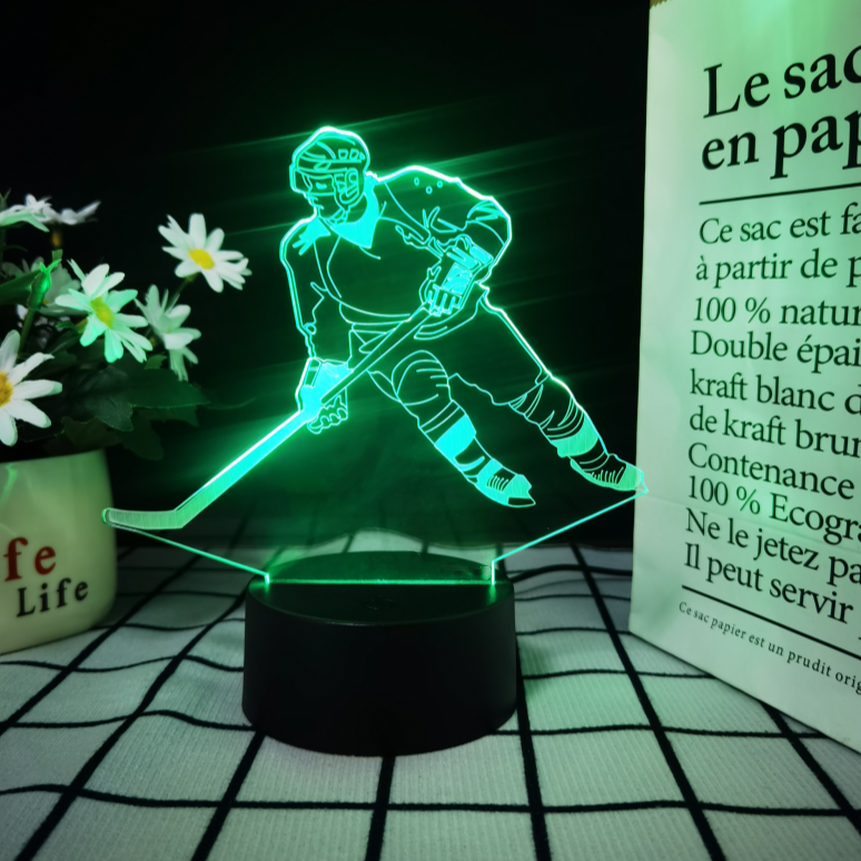 3D Hockey Puck Lamp | LED Night Light with 3D Puck Design | Creative Hockey Desk Lamp