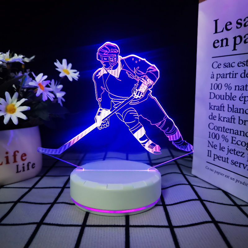 3D Hockey Puck Lamp | LED Night Light with 3D Puck Design | Creative Hockey Desk Lamp