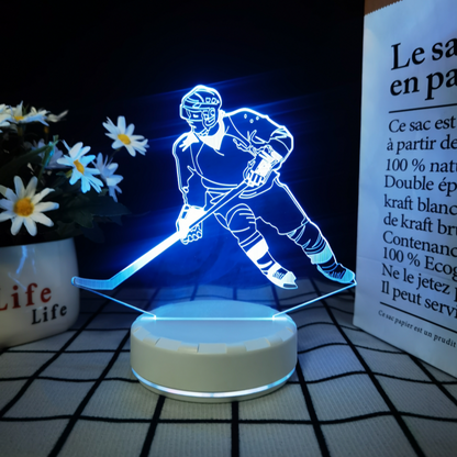 3D Hockey Puck Lamp | LED Night Light with 3D Puck Design | Creative Hockey Desk Lamp