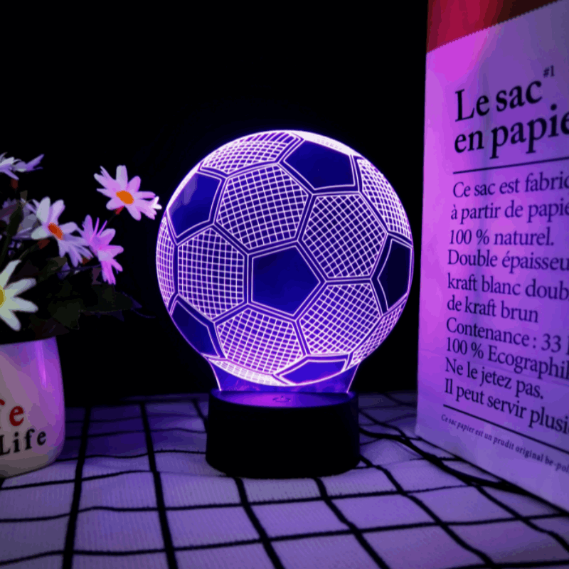 3D Soccer Ball Lamp | LED Night Light | Creative Soccer Desk Lamp